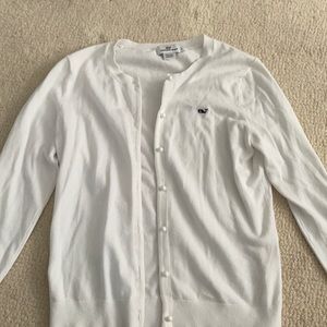 Vineyard Vines: white cardigan Size: small